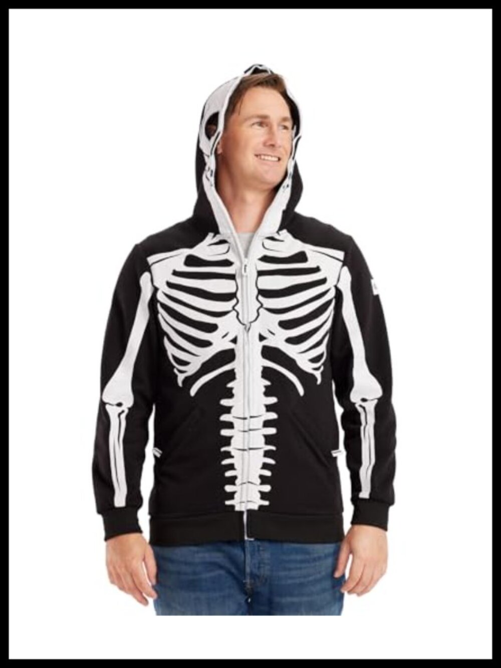 Unisex Halloween Costume Hoodie Zip Up Graphic Sweatshirt